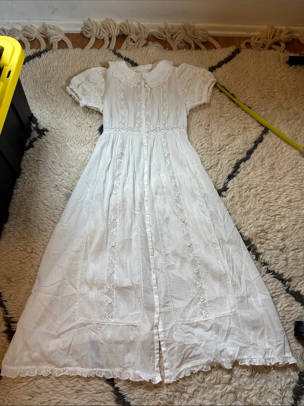Doen Lace-Trim Cotton Dress with Peter Pan Collar - Picture 12 of 17